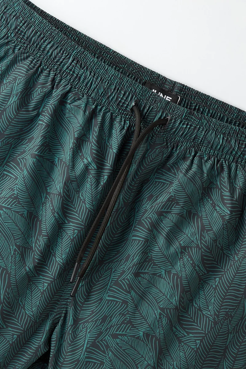 JUNE Men's Regular Fit Patterned Denim Shorts