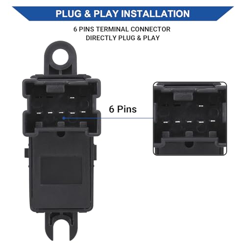Obaee Power Window Switch Control Button Front Rear Passenger Side Compatible with 2005-2017 Nissan Frontier, 05-12 Pathfinder, 06-15 Xterra, 07-11 Murano Replace OEM 25411-EA03A 25411-EA003 - Image 3