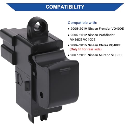 Obaee Power Window Switch Control Button Front Rear Passenger Side Compatible with 2005-2017 Nissan Frontier, 05-12 Pathfinder, 06-15 Xterra, 07-11 Murano Replace OEM 25411-EA03A 25411-EA003 - Image 4