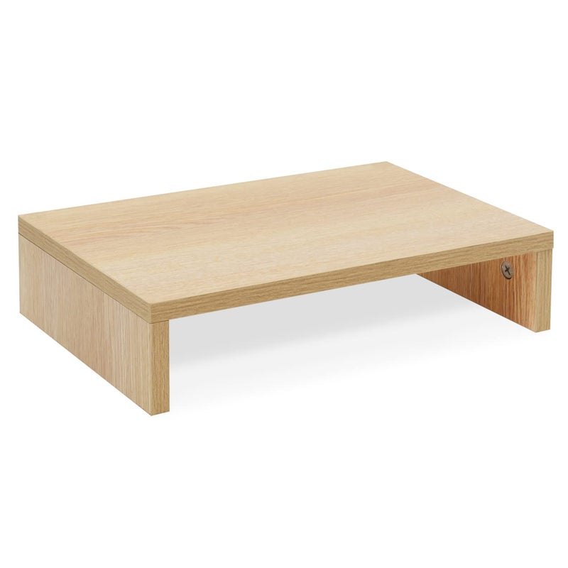 TEAMIX 14.2 inch Monitor Stand Riser, Wood Monitor Riser with Storage for Desk Small Monitor Stand TV/Screen/PC/Laptop Riser Computer Stand Desktop Shelf (Maple-14.2 inch) - Image 1