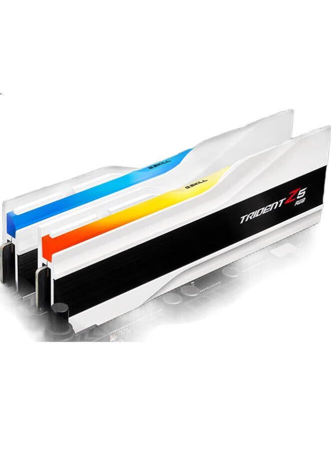 G.Skill 32Gb (16Gx2) Ddr5 6400 Desktop Memory Module - Trident Z Rgb Light Bar (Snow White)/Intel Xmp/C32 - Image 1