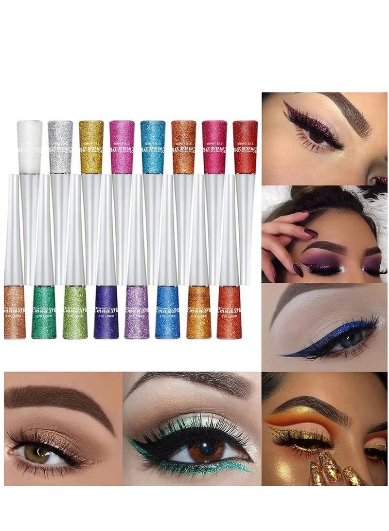 Heng Fang 16 Colors Glitter Eyeliner Pencils with 6 Pieces Lipstick - Image 2