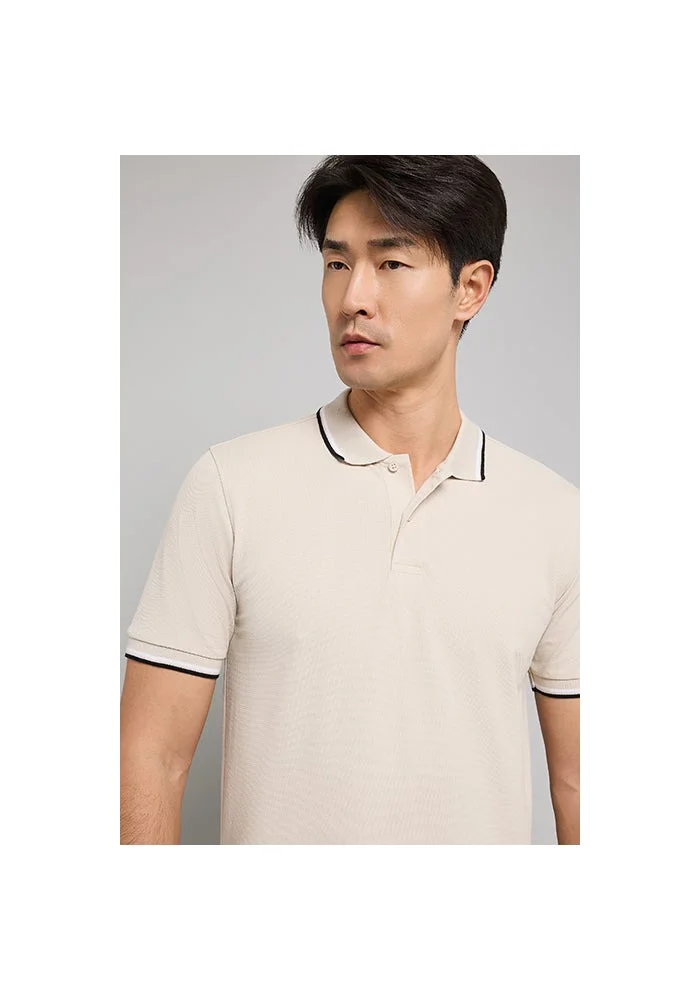 أر أند بي Tipping Detail Polo T-Shirt with Short Sleeves