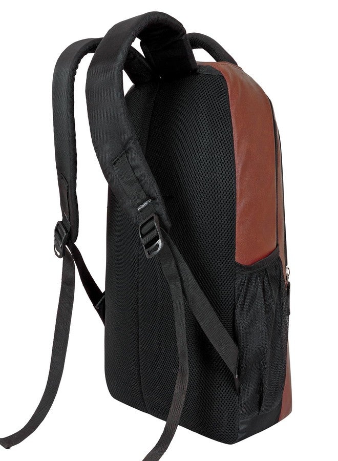 XERUS Faux Leather Backpack for Men and Women Stylish Waterproof Backpack Office Travel College and School Bag Durable 15.6 Inch Laptop Compatible Backpack (Brown) - Image 3