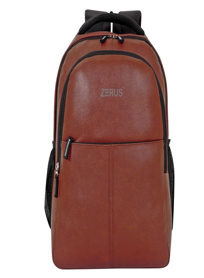 XERUS Faux Leather Backpack for Men and Women Stylish Waterproof Backpack Office Travel College and School Bag Durable 15.6 Inch Laptop Compatible Backpack (Brown) - Image 1