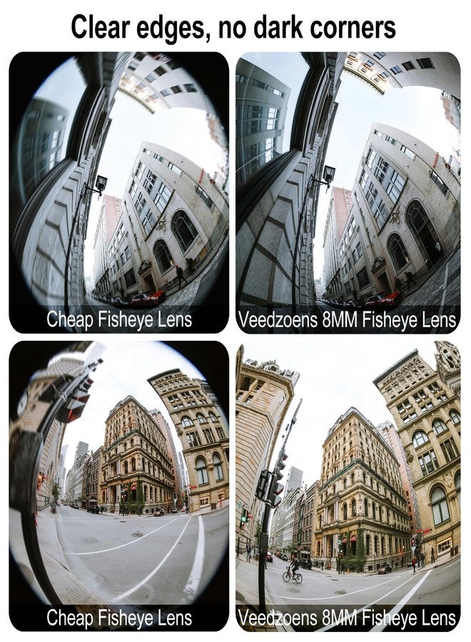 Veedzoens 8MM 220°Fisheye Lens for iPhone Android Smartphone, Compatible with SmallRig NEEWER Phone Cage, with 17mm Thread Universal Phone Lens Clip and Black Portable Bag - Image 4