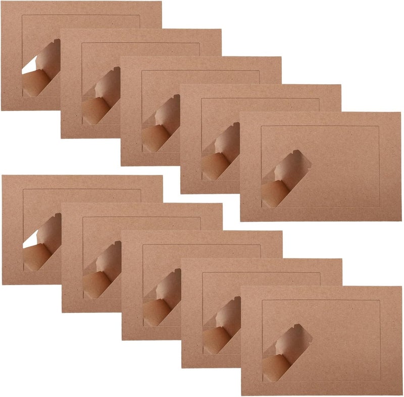 VICASKY Decorative Paper Picture Frames 6-inch Kraft Paper Photo Holder Set of 10 DIY Standing Photo Display Frames for Home Décor and Tabletop Use - Image 1