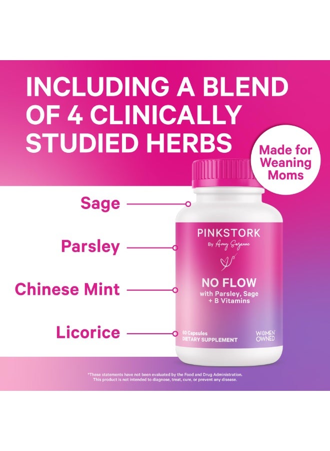 Pink Stork No Flow with Parsley, Sage + B Vitamins, 60 Capsules, Dietary Supplement - Image 2