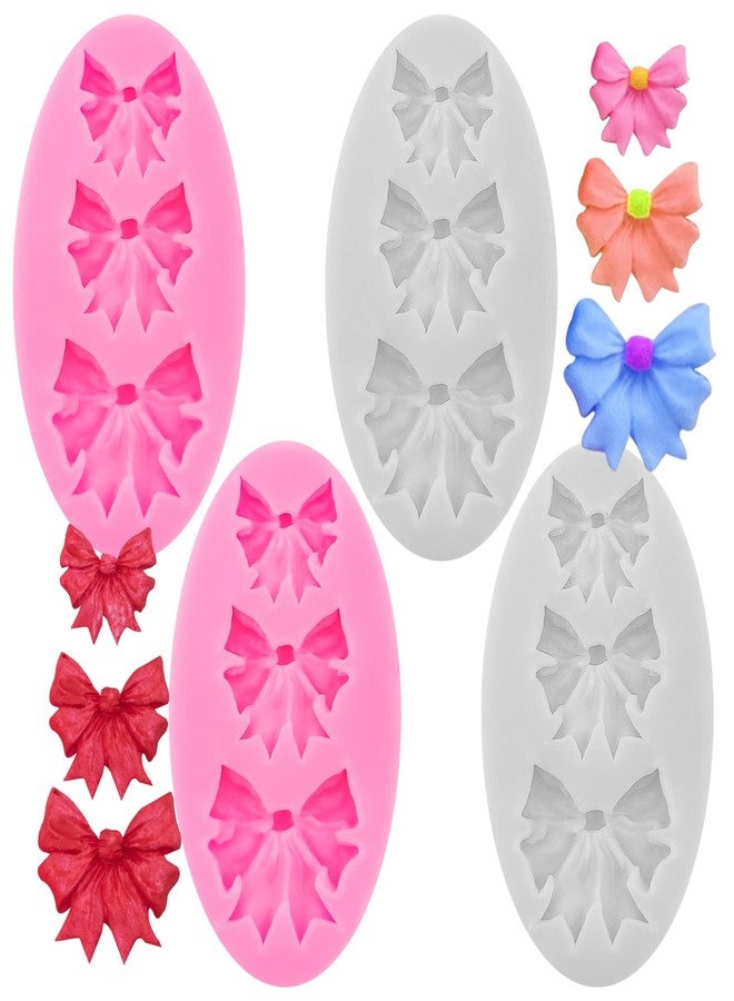 Arvintas 4PCS Bow Fondant Mini Mold - Silicone Mold for Chocolate, Cookies, Cake Decorating & Cupcake Toppers - Image 1