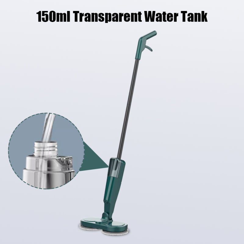 Cordless Electric Mop: Green, 150ml Water Tank, Ultra Quiet - Dual-Motor Design, Long-Lasting Battery for Home Floor Cleaning - Image 4