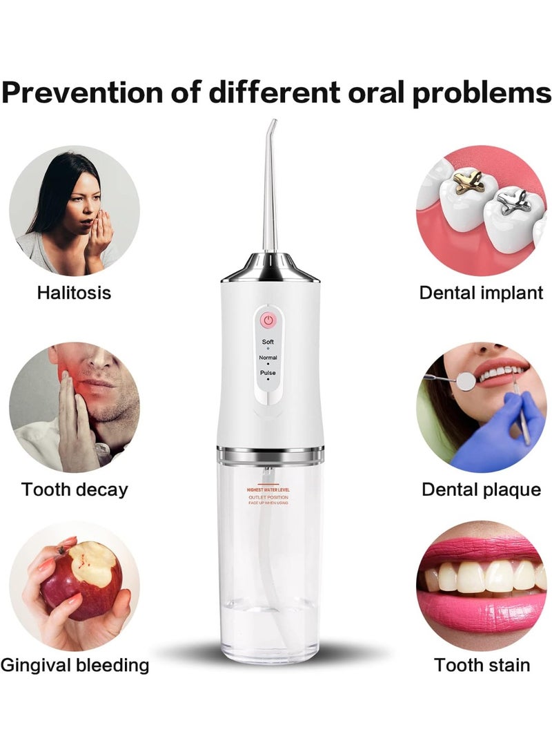 Water flosser, equipped with three nozzles, rechargeable and waterproof, compact size - Image 4