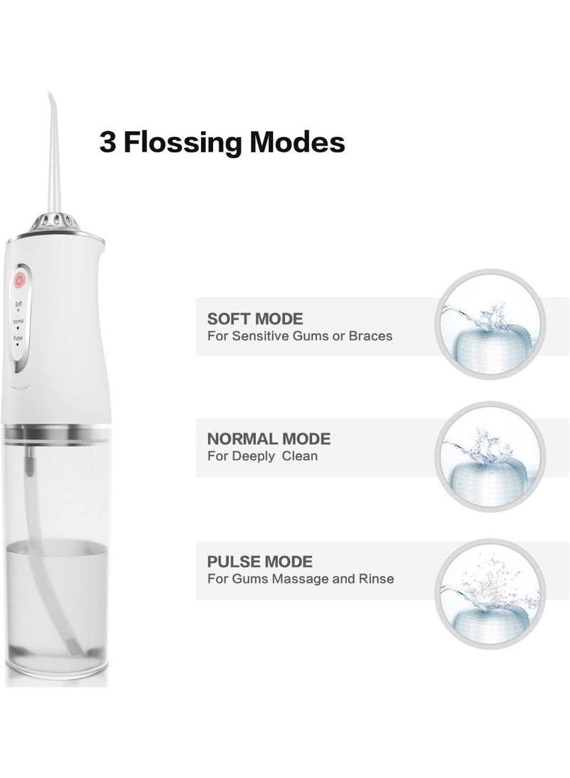 Water flosser, equipped with three nozzles, rechargeable and waterproof, compact size - Image 2