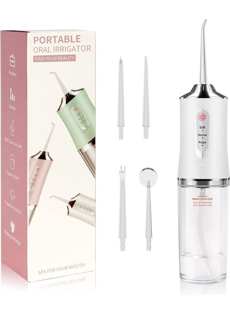 Water flosser, equipped with three nozzles, rechargeable and waterproof, compact size - Image 1