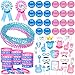 Winrayk Baby Gender Reveal Party Favors Supplies Ideas Team Boy or Girl Pins Daddy and Mommy Badge Pin Silicone Bracelet Photo Prop Necklace 104 Baby Shower Favors Pink Blue Gender Reveal Decor Game - Image 4