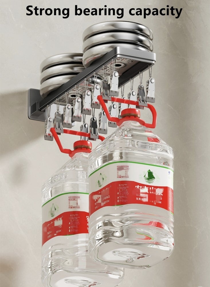 Kutis 1-Piece Clothes Drying Hanger Folding Drying Rack Aluminum Grey 43.3x8x6.2 cm - Image 5