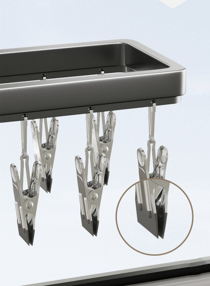 Kutis 1-Piece Clothes Drying Hanger Folding Drying Rack Aluminum Grey 43.3x8x6.2 cm - Image 4