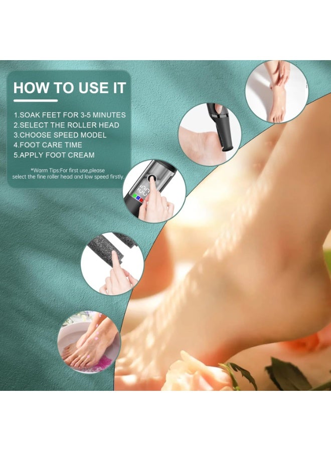general Electric Foot Callus Remover,Smooth Pedicure Wand Rechargeable Electric Foot File,Professional Pedicure Tools for Dry, Dead, Cracked, Hard Skin, at Home Feet Spa Care Kit for Men & Women - Image 5