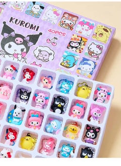 JOLLITY LLC 40pcs Surprise Box Kuromi Advent Calendar Box Cinnamoroll Anime Figures Doll Toy Pendant Gift blind boxes, hole covers, surprise boxes and children's gifts  - Image 4