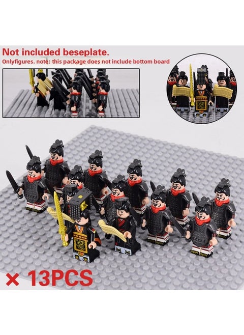 Ancient Chinese Soldiers Legion Da Qin Guofu Army Soldiers Stirrup Chinese Third Party Three Kingdoms Building Blocks Doll Toys-Color:Milky White