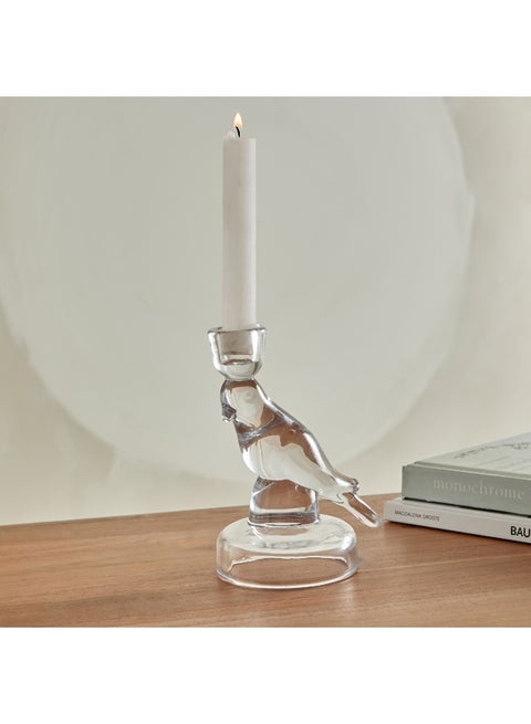Vega Glass Bird Candleholder 13 x 16.5 x 9.5 cm