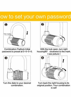 Excefore Combination Padlock, Lengthened Lock, Long Shackle Gym Luggage Travel Updated Safety Lock for Locker, Toolbox, Closet, Luggage, Gate(Black)  - Image 4