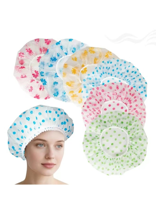 Jagravo Pack of 2 Waterproof Shower Cap for Women Reusable Hair Protection Bath Cap - Image 1