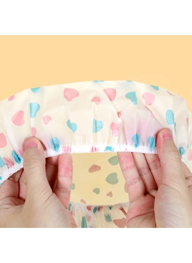 Jagravo Pack of 2 Waterproof Shower Cap for Women Reusable Hair Protection Bath Cap - Image 2