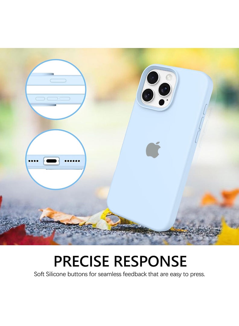 رفع القضية متوافق مع هاتف Apple iPhone 16 Pro مقاس 6.3 بوصة، سيليكون سائل ناعم وممتاز [بطانة من الألياف الدقيقة المضادة للخدش] غطاء هاتف نحيف واقٍ مقاوم للصدمات - أزرق داكن - Image 5