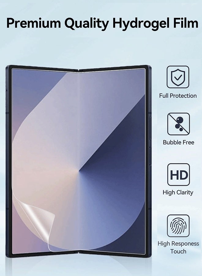 Tersely 6 in 1 Screen Protector for Samsung Galaxy Z Fold 6 5G, 2 Pack Front Tempered Glass Screen Protector + 2 Pack Inside TPU Screen Protector+2 Pack Camera Lens Protector - Image 3