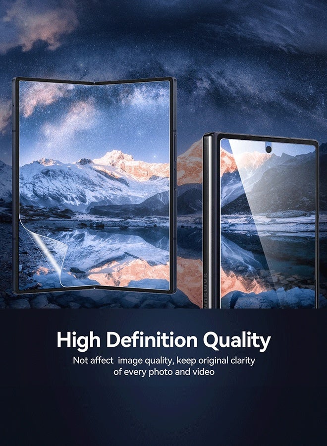 Tersely 6 in 1 Screen Protector for Samsung Galaxy Z Fold 6 5G, 2 Pack Front Tempered Glass Screen Protector + 2 Pack Inside TPU Screen Protector+2 Pack Camera Lens Protector - Image 5