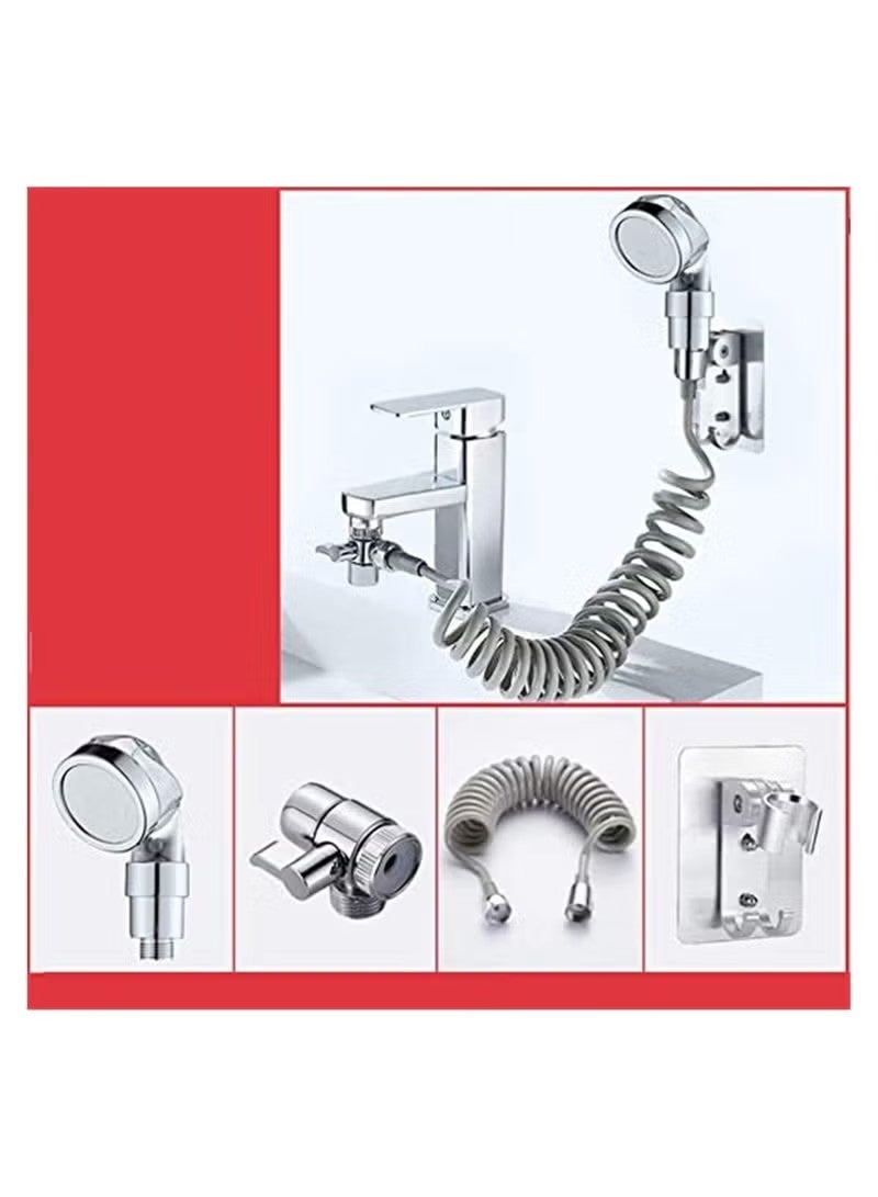 Beauenty Faucet Sprayer Set Kitchen Sink Faucet Nozzle Ionic Shower Filter Household Water Saving Splash Tube Handheld Holder Shower Booster Without Tap for Bathroom Washbasin - Image 4