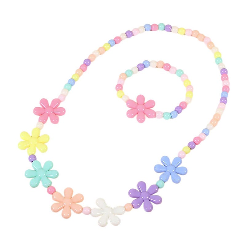 Colorful Flower Beads Jewelry Set For Kids Party Wear And Special Occasions - Image 2