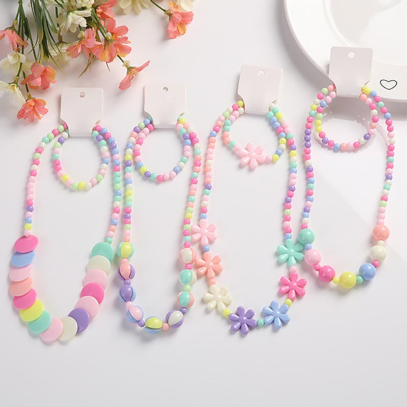 Colorful Flower Beads Jewelry Set For Kids Party Wear And Special Occasions - Image 3