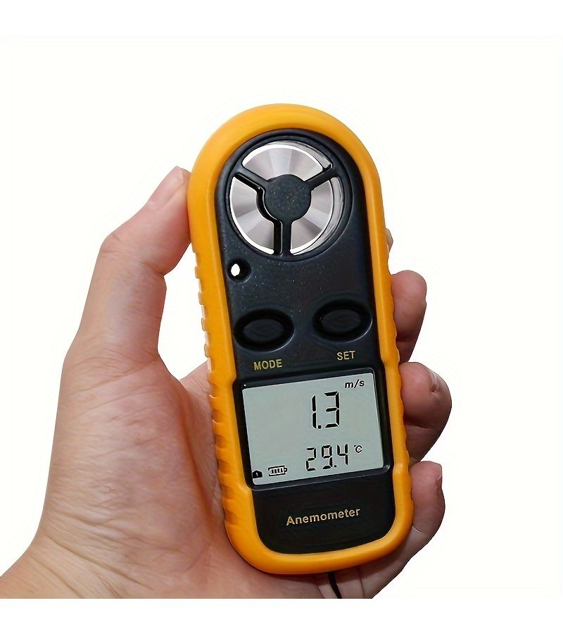 جهاز قياس سرعة الرياح الرقمي (قطعة واحدة) مع شاشة LCD بإضاءة خلفية لقياس درجة الحرارة من -10 إلى 45 درجة مئوية - Image 2