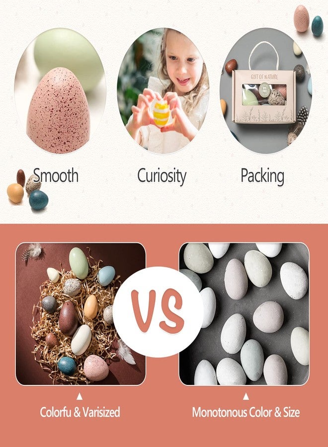 OESSUF Wooden Fake Eggs Easter Eggs Play Eggs for Toddlers Pretend Wood Egg Decor for Play Kitchen Artificial Decorative Eggs for Crafts Toy Food (12PCs) - Image 5