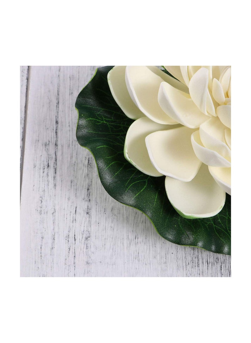 GGOOT 6pcs Artificial Floating Foam Lotus Flowers, White Lifelike Foam Pond Plants Lotus Lilies for Home Decor (2pcs 7 inch/4pcs 4 inch)  - Image 2