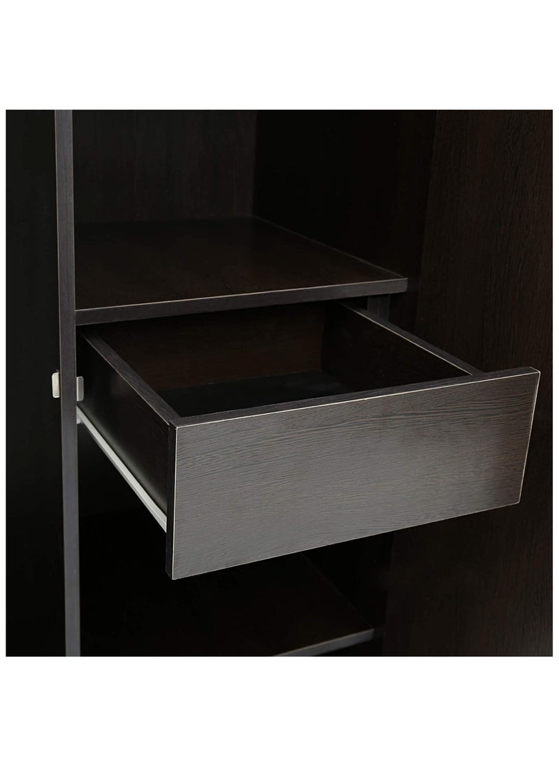 AFT - Spacious Two-Door MDF Wardrobe with Lockable Compartments, Durable Metal Hinges, and Multiple Shelves for Organized Storage – Featuring Premium Wangi Dark Brown Finish (Arfan) - Image 1