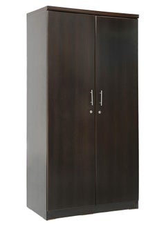 AFT Spacious Two-Door MDF Wardrobe with Lockable Compartments, Durable Metal Hinges, and Multiple Shelves for Organized Storage – Featuring Premium Wangi Dark Brown Finish (Arfan)  - Image 5