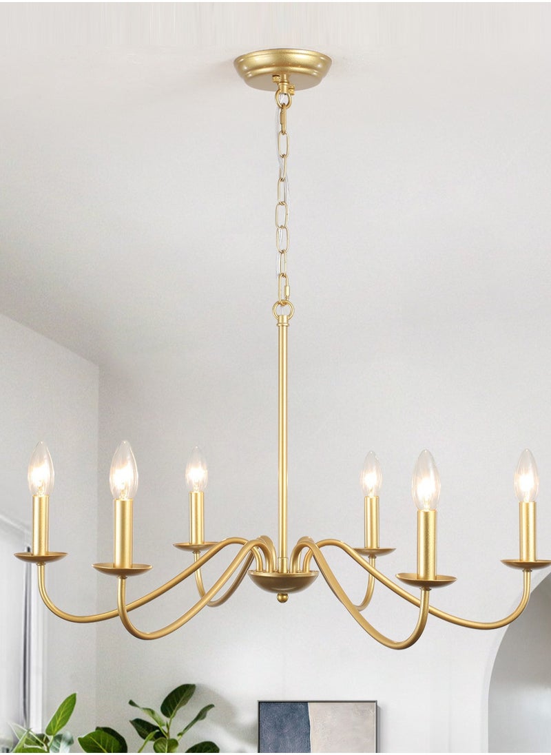 ERENYEA Gold Chandelier Farmhouse Chandelier Dining Room Lighting Fixtures Are Suitable For Bedrooms, kitchens, Living Rooms, Foyers, Hallways And Entryways  - Image 1