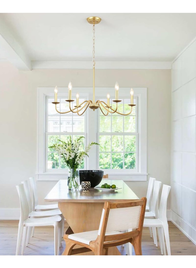 ERENYEA Gold Chandelier Farmhouse Chandelier Dining Room Lighting Fixtures Are Suitable For Bedrooms, kitchens, Living Rooms, Foyers, Hallways And Entryways  - Image 3