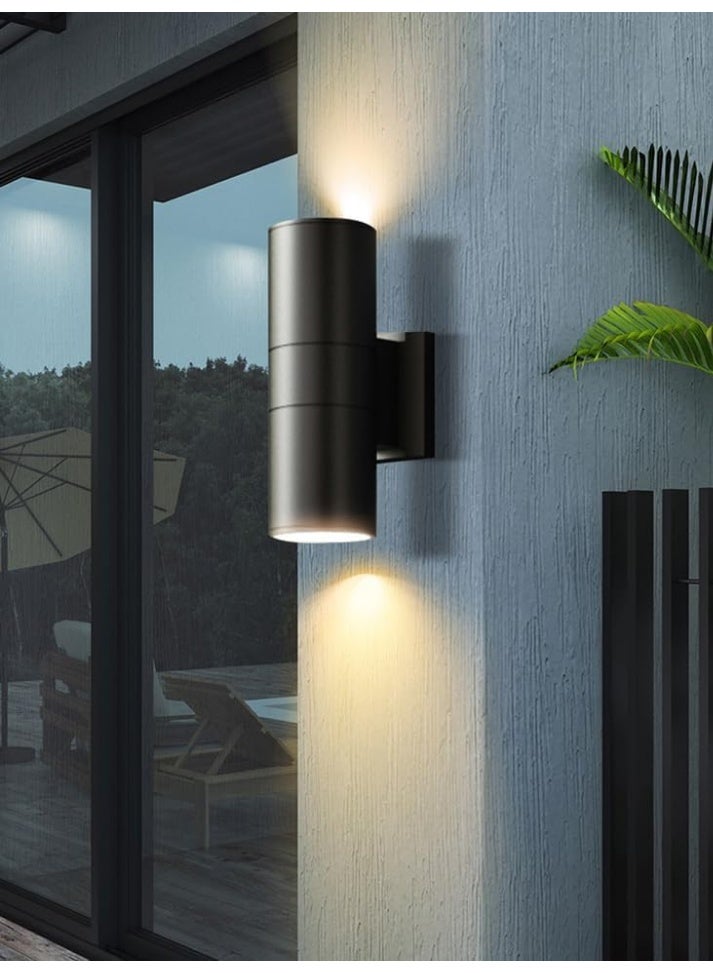 Modern Black LED Wall Light – Up & Down Wall Sconce Cylinder Design, Minimalist Indoor Outdoor Wall Lamp, Energy Efficient Decorative Lighting for Hallway, Bedroom & Office - Image 2
