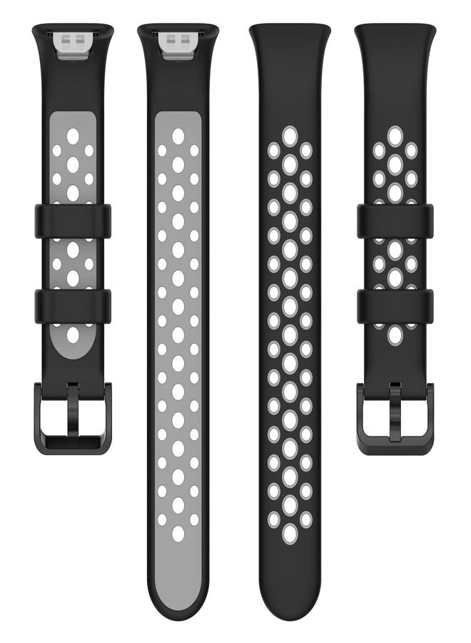 AWADUO Compatible with Xiaomi Mi Band 7 Pro Replacement Band, Replacement Silicone Wrist Strap Bracelet Band for Men Women, Soft And Durable(Black+Grey) - Image 5