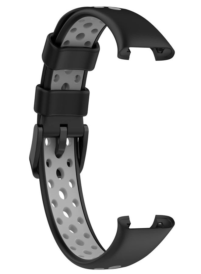 AWADUO Compatible with Xiaomi Mi Band 7 Pro Replacement Band, Replacement Silicone Wrist Strap Bracelet Band for Men Women, Soft And Durable(Black+Grey) - Image 4