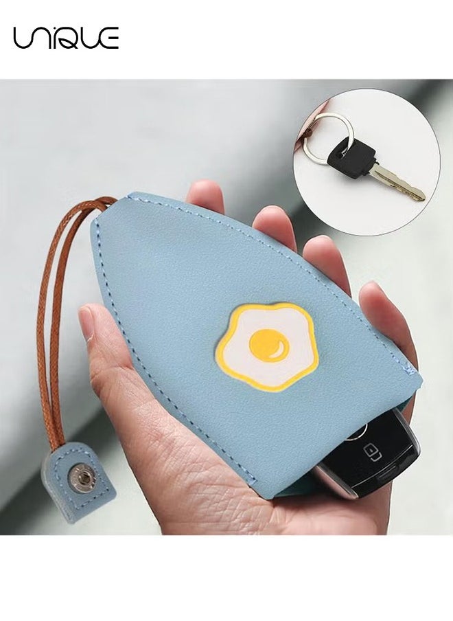 Unique - 4Pcs Cute Key Fob Case, PU Leather Car Key Case, Portable Key Pouch, High-quality PU Leather, Cute Cartoon Patterns, Hidden Keychain, for Car Keys, Personalized Pull Out Key Bag - Image 1