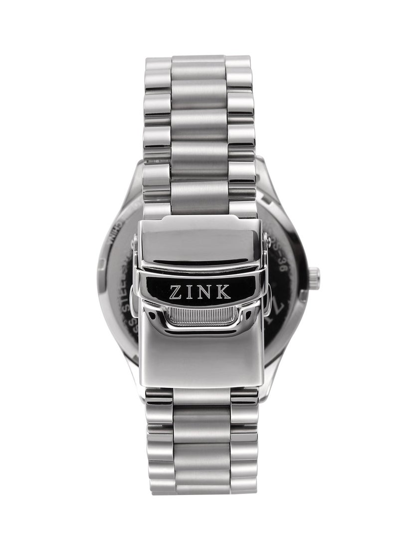 Zink ZINK ZK130G5S-36 ELEGANT TIMEPIECE - MODERN MEN'S WATCH WITH SILVER BAND & BLACK DIAL  - Image 4