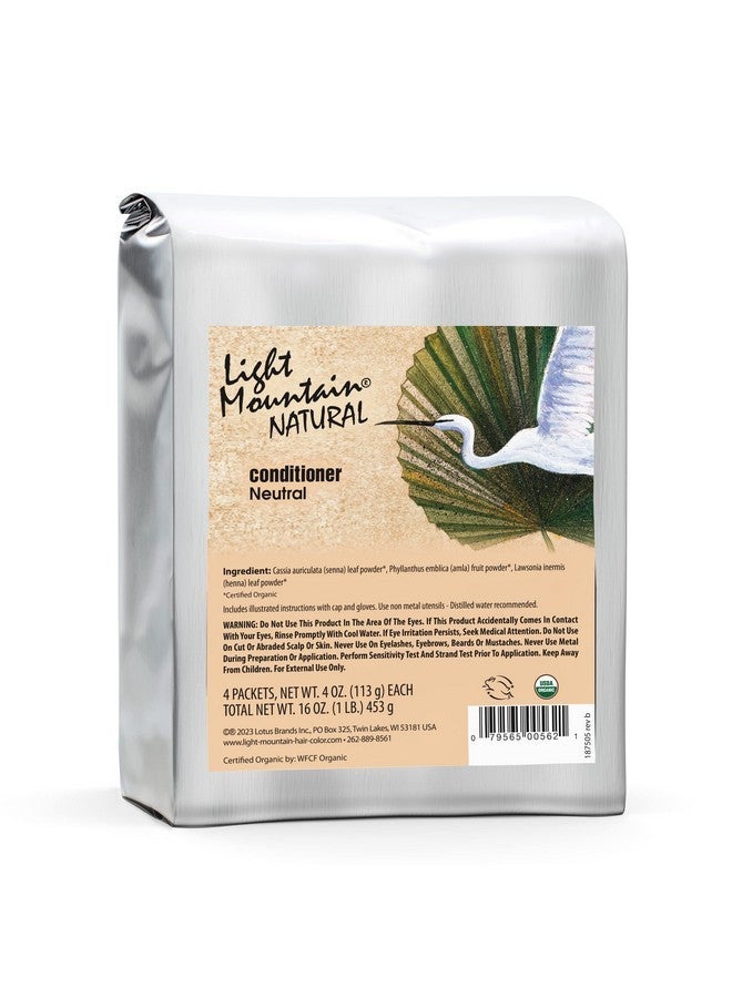 لايت ماونتين صبغة شعر وبلسم حناء لايت ماونتن - صبغة شعر محايدة للرجال/النساء مع مستخلصات نباتية مرطبة لشعر لامع، 16 أونصة - Image 1