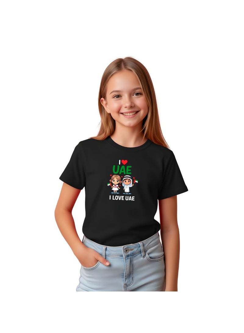 PRINTSHOP4ME Kids I LOVE UAE Tshirts for Celebrating National Day Round Neck Tshirt for Unisex UAE Design Printed Tshirt for Boys and Girls Everyday Wear Short Sleeve Printed Kids T shirt - Image 2