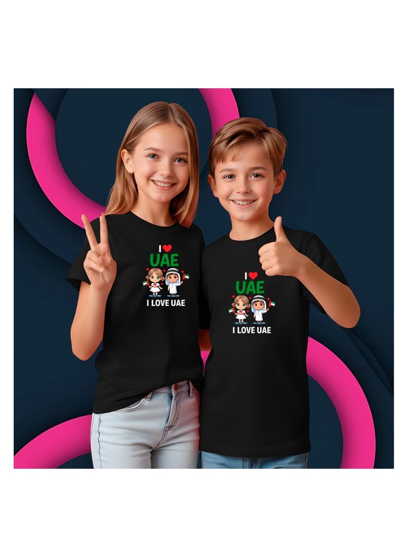 PRINTSHOP4ME Kids I LOVE UAE Tshirts for Celebrating National Day Round Neck Tshirt for Unisex UAE Design Printed Tshirt for Boys and Girls Everyday Wear Short Sleeve Printed Kids T shirt - Image 4