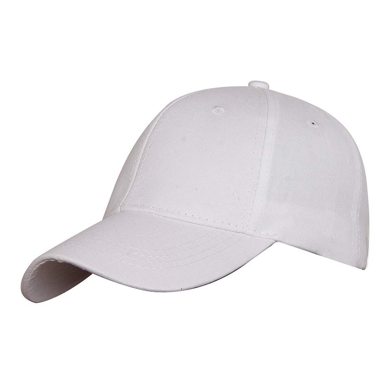 MAGIC Girl's Cotton Adjustable Baseball Cap (White, Free Size) - Image 1