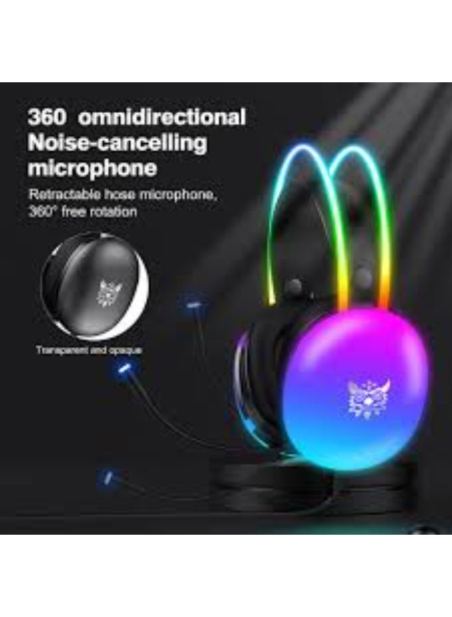 "NEW RGB Gaming Headset with Surround Sound – Wired Over-Ear Headphones for PC, Laptop, PS4, PS5 & Xbox – Adjustable Headband (Cool Black)" - Image 3